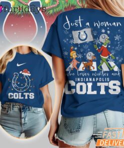 Indianapolis Colts NFL Grinch Christmas 3D Shirt Just A Woman Gift