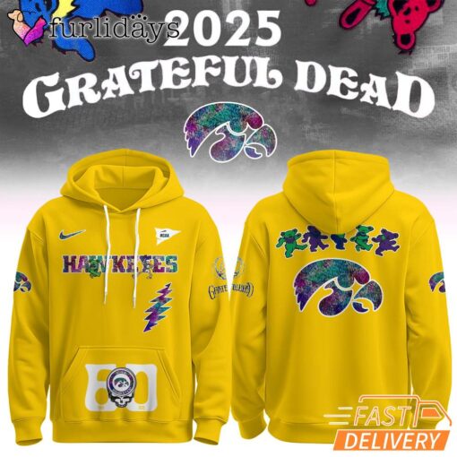 Iowa Hawkeyes NCAA Grateful Dead 60th Hoodie