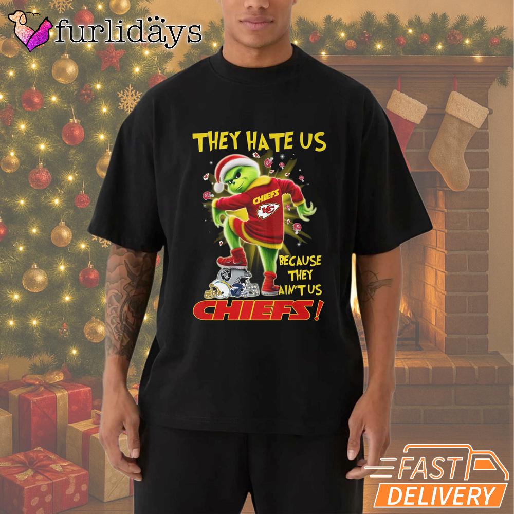 Kansas City Chiefs Grinch They Hate Us T-Shirt Kansas City Chiefs Grinch They Hate Us T-Shirt