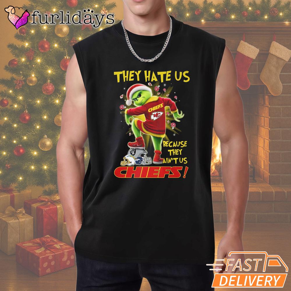 Kansas City Chiefs Grinch They Hate Us T-Shirt Kansas City Chiefs Grinch They Hate Us T-Shirt