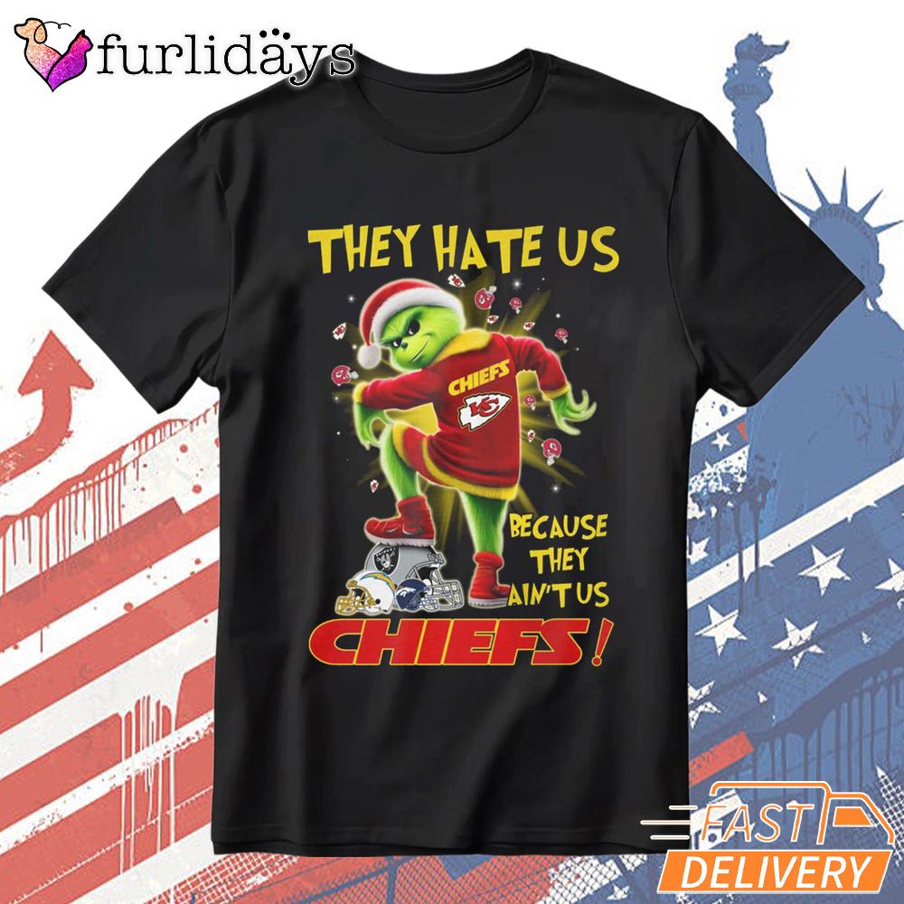 Kansas City Chiefs Grinch They Hate Us T-Shirt Kansas City Chiefs Grinch They Hate Us T-Shirt