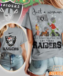 Las Vegas Raiders NFL Grinch Christmas 3D Shirt Just A Woman Gift