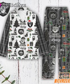 Las Vegas Raiders Tis the Season Christmas Pajamas Set