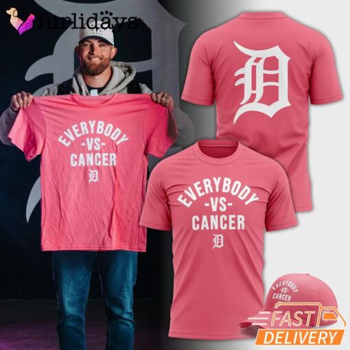 Limited Edition Detroit Tigers Cancer Day Pink T-Shirt