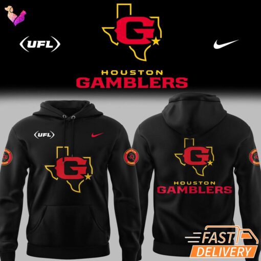 Limited Edition Houston Gamblers Football Black Hoodie