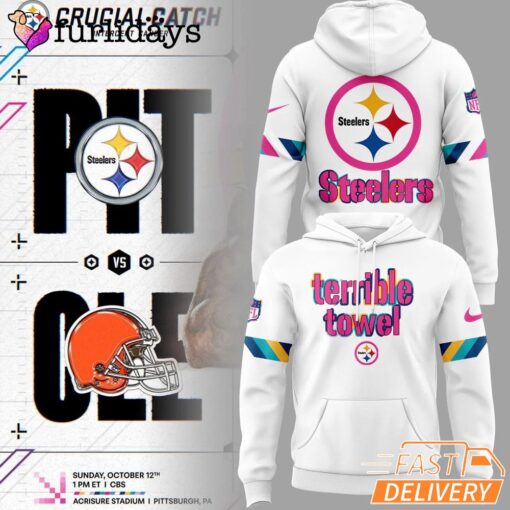 Limited Edition Pittsburgh Steelers 2025 Crucial Catch Intercept Cancer Hoodie
