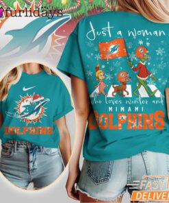 Miami Dolphins NFL Grinch Christmas 3D Shirt Just A Woman Gift