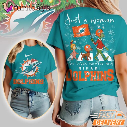 Miami Dolphins NFL Grinch Christmas 3D Shirt Just A Woman Gift