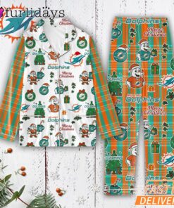 Miami Dolphins Tis the Season Christmas Pajamas Set