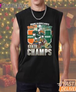 Miami Hurricanes Back 2 Back State Champs 2025 T-Shirt