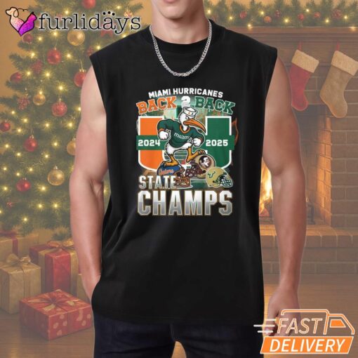 Miami Hurricanes Back 2 Back State Champs 2025 T-Shirt