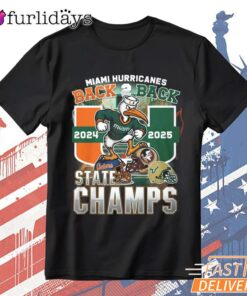 Miami Hurricanes Back 2 Back State Champs 2025 T-Shirt