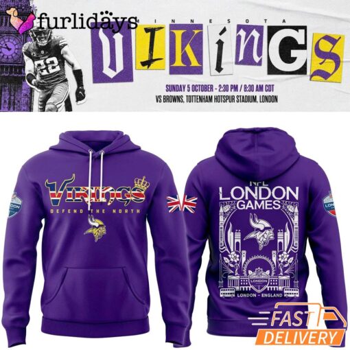 Minnesota Vikings 2025 Nfl London Game Hoodie