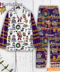 Minnesota Vikings Tis the Season Christmas Pajamas Set