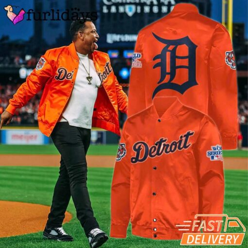 Mlb Detroit Tigers Big Logo World Series Men's Baseball Jacket