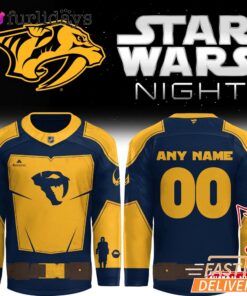 Nashville Predators Star Wars Night Custom Name Hockey Jersey