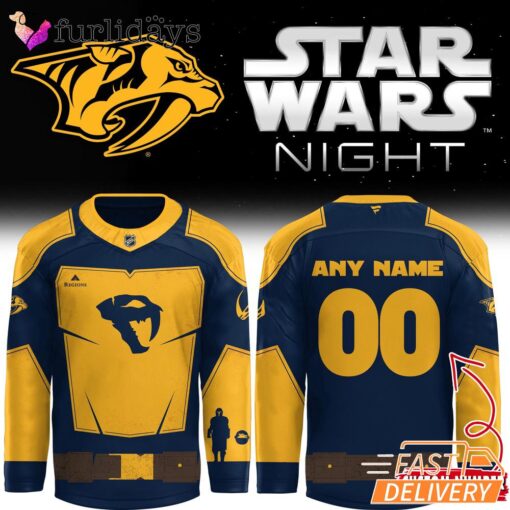 Nashville Predators Star Wars Night Custom Name Hockey Jersey