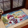 New England Patriots NFL Cute Snowman Christmas Rubber Base Doormat