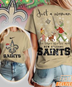 New Orleans Saints NFL Grinch Christmas 3D Shirt Just A Woman Gift