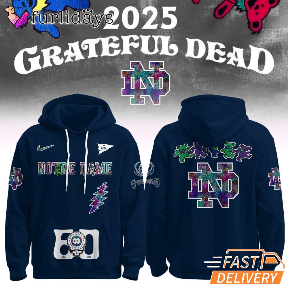 Notre Dame Fighting Irish Grateful Dead 60th Hoodie Notre Dame Fighting Irish Grateful Dead 60th Hoodie