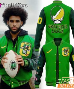 Oregon Ducks Grateful Baseball Jacket