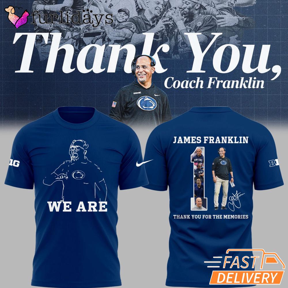 Penn State Nittany Lions Thank you Coach Franklin Navy T-Shirt Penn State Nittany Lions Thank you Coach Franklin Navy T-Shirt