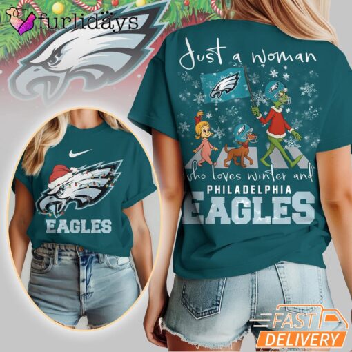 Philadelphia Eagles NFL Grinch Christmas 3D Shirt Just A Woman Gift