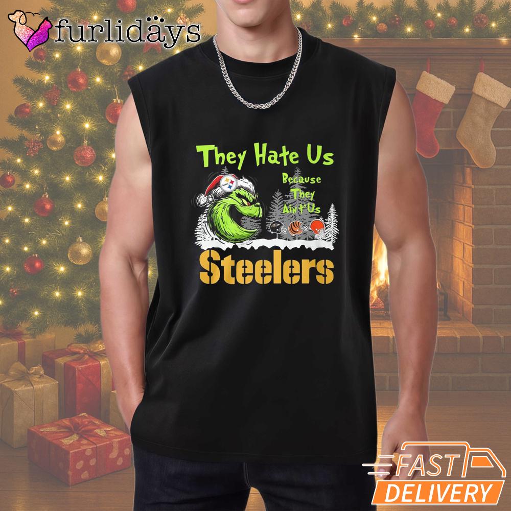 Pittsburgh Steelers Grinch They Hate Us T-Shirt Pittsburgh Steelers Grinch They Hate Us T-Shirt