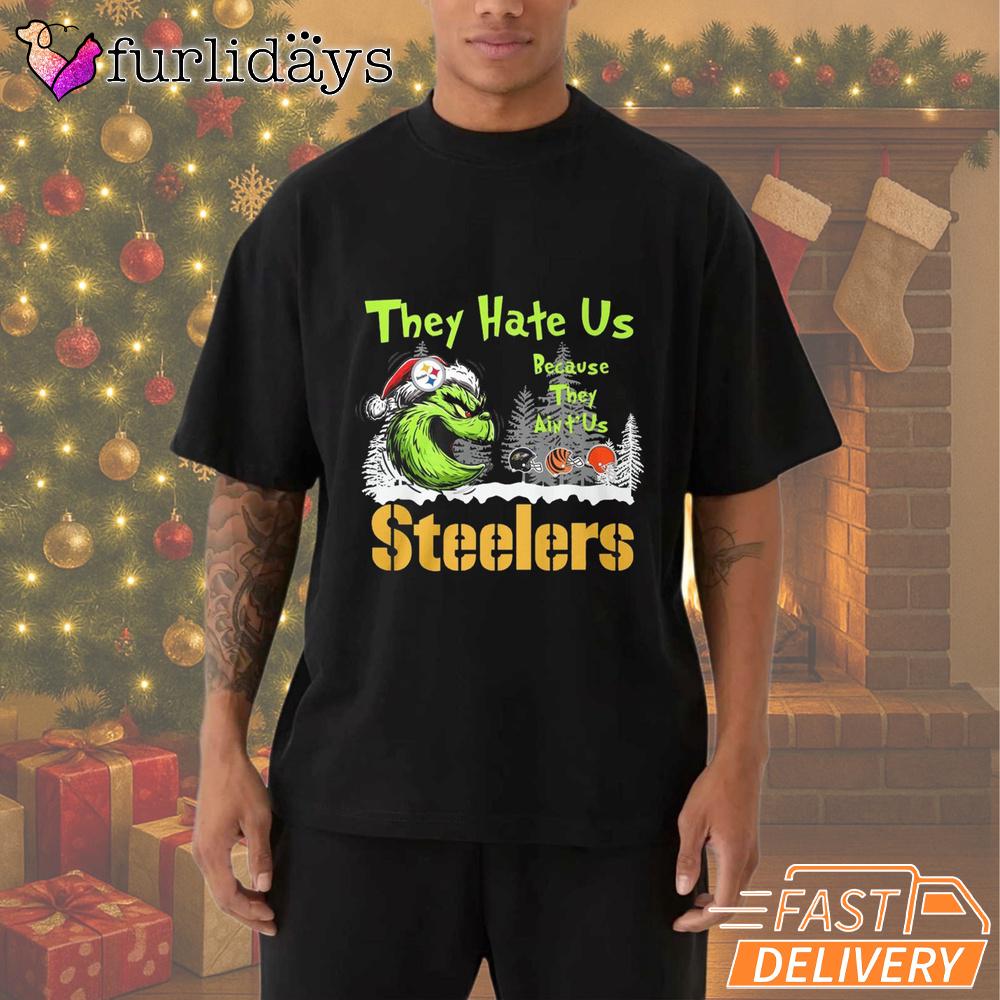 Pittsburgh Steelers Grinch They Hate Us T-Shirt Pittsburgh Steelers Grinch They Hate Us T-Shirt