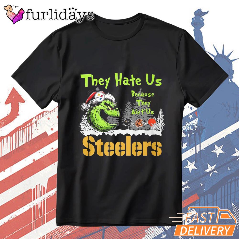Pittsburgh Steelers Grinch They Hate Us T-Shirt Pittsburgh Steelers Grinch They Hate Us T-Shirt