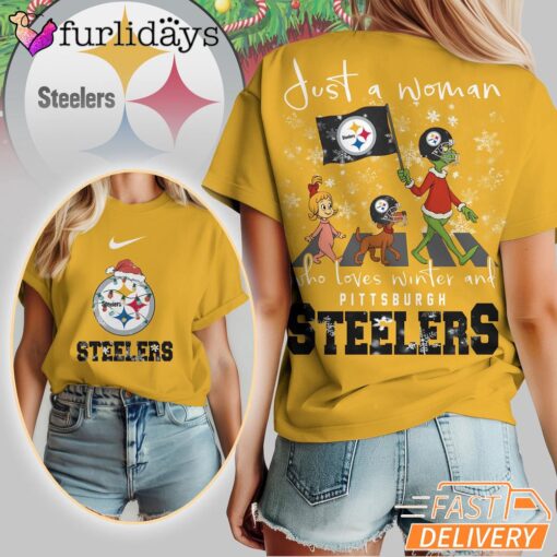 Pittsburgh Steelers NFL Grinch Christmas 3D Shirt Just A Woman Gift
