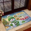 Seattle Seahawks NFL Cute Snowman Christmas Rubber Base Doormat