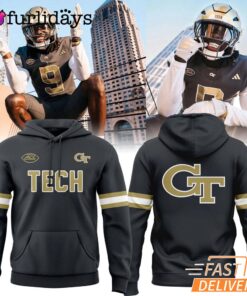 Special 2025 Grey Steel Uniform Georgia Tech Football Hoodie