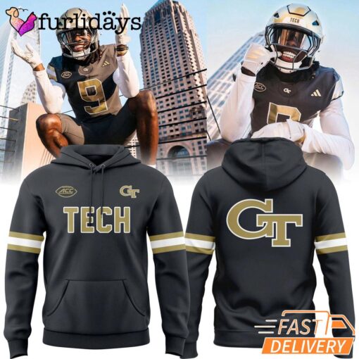 Special 2025 Grey Steel Uniform Georgia Tech Football Hoodie