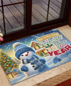 Tennessee Titans NFL Cute Snowman Christmas Rubber Base Doormat