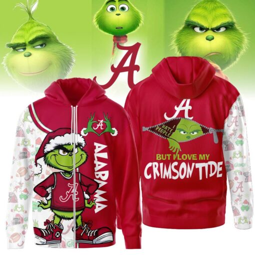 The Grinch Alabama Crimson Tide Hoodie, Funny Christmas Football Gift 2025