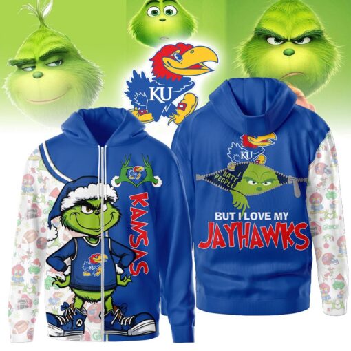 The Grinch Kansas Jayhawks Hoodie, Funny Christmas Football Gift 2025