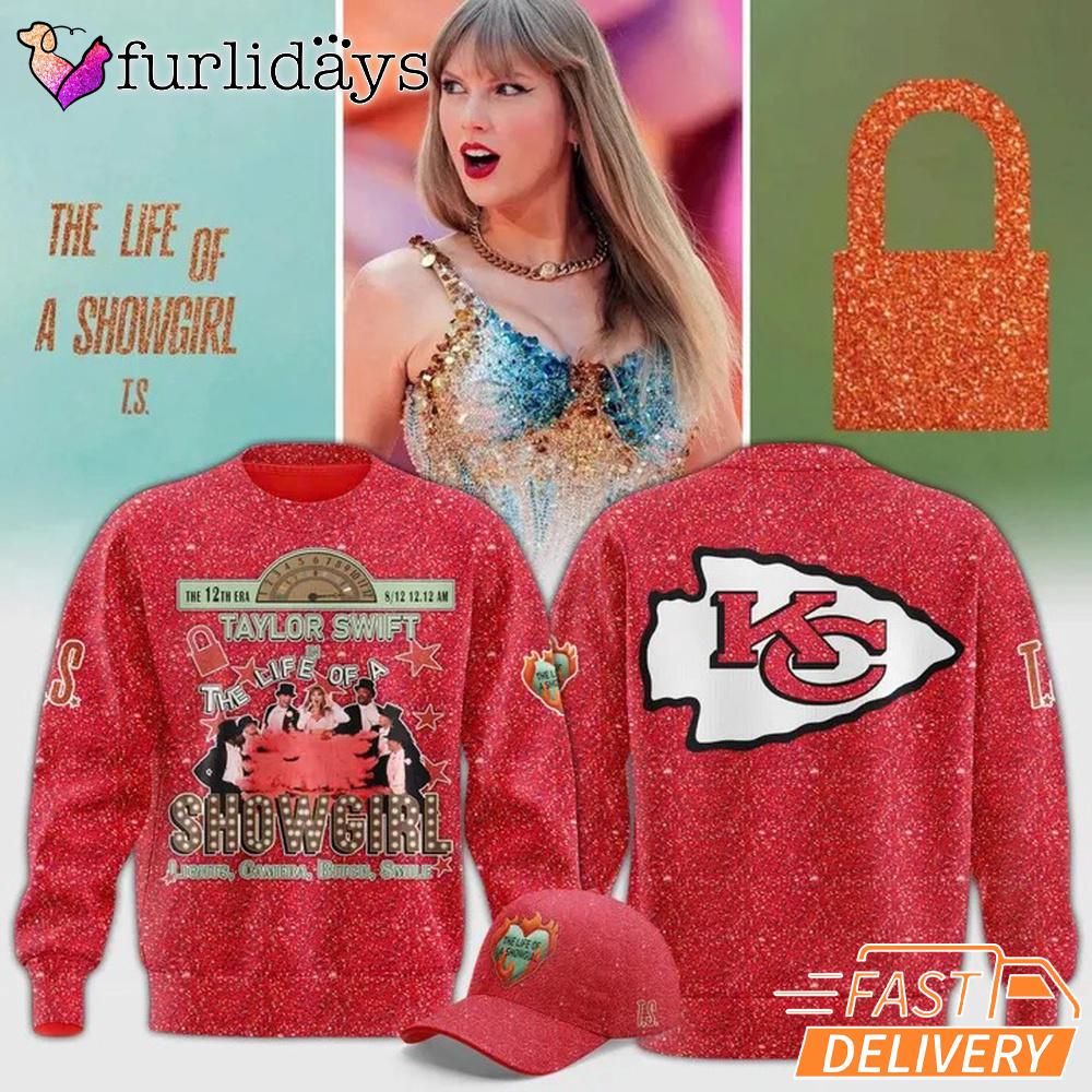 The Life Of A Showgirl Taylor Swift Kansas City Chiefs Sweatshirt The Life Of A Showgirl Taylor Swift Kansas City Chiefs Sweatshirt