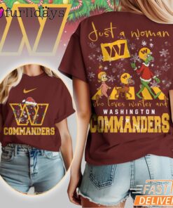 Washington Commanders NFL Grinch Christmas 3D Shirt Just A Woman Gift