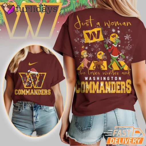 Washington Commanders NFL Grinch Christmas 3D Shirt Just A Woman Gift