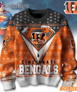 Cincinnati Bengals NFL Superman Ugly Christmas Sweater