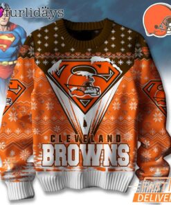 Cleveland Browns NFL Superman Ugly Christmas Sweater