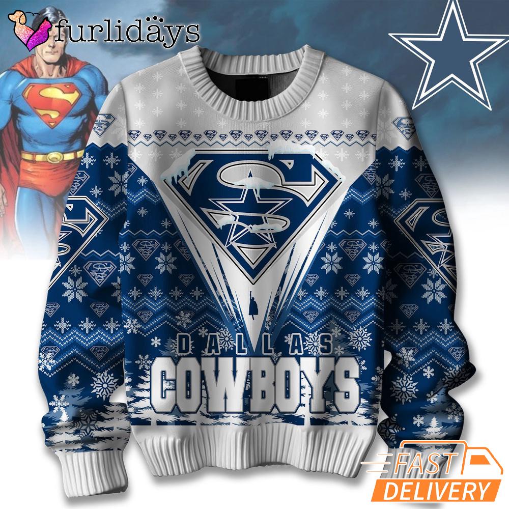 Dallas Cowboys NFL Superman Ugly Christmas Sweater Dallas Cowboys NFL Superman Ugly Christmas Sweater