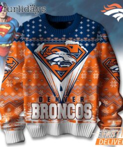 Denver Broncos NFL Superman Ugly Christmas Sweater