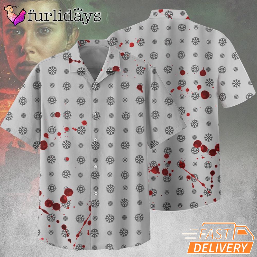 Eleven Stranger Things S5 Hawaiian Shirt, Demogorgon And Upside Down Pattern Aloha Eleven Stranger Things S5 Hawaiian Shirt, Demogorgon And Upside Down Pattern Aloha