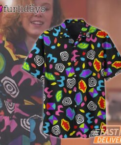 Eleven Yellow Cryptic Pattern Hawaiian Shirt, Stranger Things S5 Retro Look