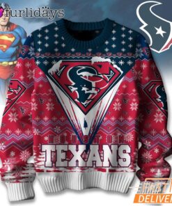 Houston Texans NFL Superman Ugly Christmas Sweater