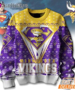Minnesota Vikings NFL Superman Ugly Christmas Sweater