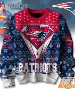 New England Patriots NFL Superman Ugly Christmas Sweater