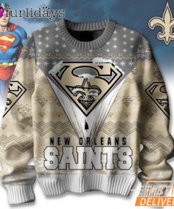 New Orleans Saints NFL Superman Ugly Christmas Sweater